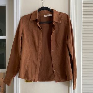 Brown soft button up